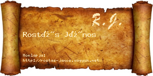 Rostás János névjegykártya